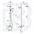 Miscelatore monocomando esterno doccia, completo di colonna doccia, soffione inox 200x200 mm e kit doccia